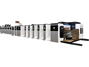 ماكينة طباعة فليكسو مع طي ولصق تعمل بالسيرفو (نوع ثابت)